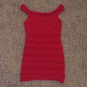 XXI red off the shoulder mini dress